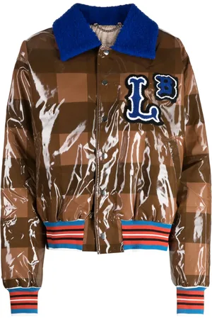 Charles Jeffrey Loverboy Checked varsity bomber jacket