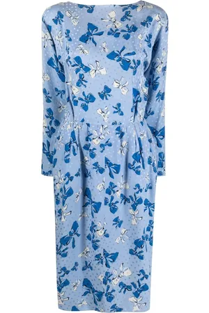 Saint Laurent 1980s bow-print silk dress