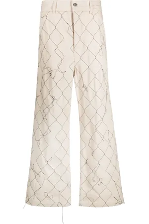 AIREI Abstract-pattern wide-leg trousers