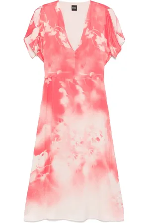 HUGO BOSS Floral-print midi dress