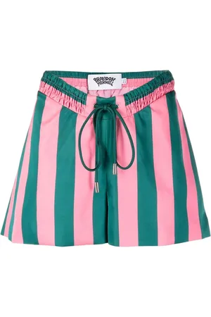 BRANDON MAXWELL Striped drawstring shorts