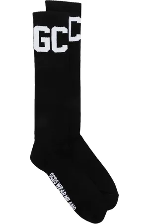 GCDS Logo-jacquard ribbed socks