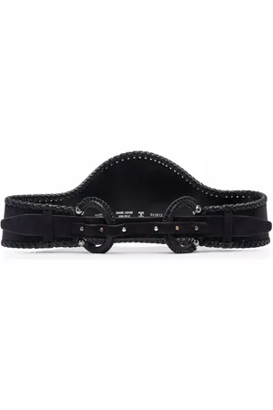 Gianfranco Ferré 2000s curved effect double-buckled suede belt