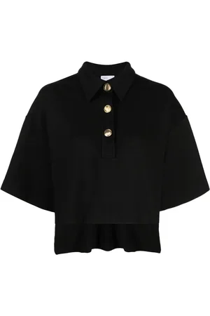ROSETTA GETTY Cropped short-sleeve polo top