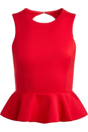 ALICE+OLIVIA Poppy crew-neck peplum top