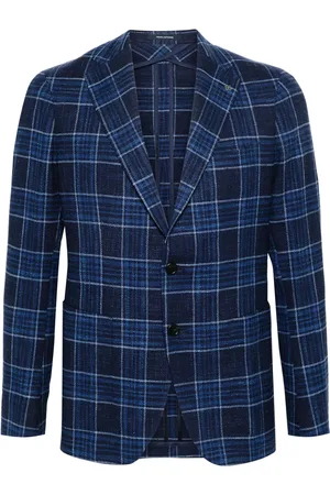 TAGLIATORE Check-pattern single-breasted blazer