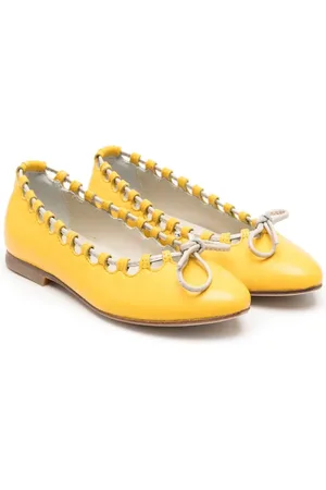 Mimisol Lace-up-detail leather ballerinas