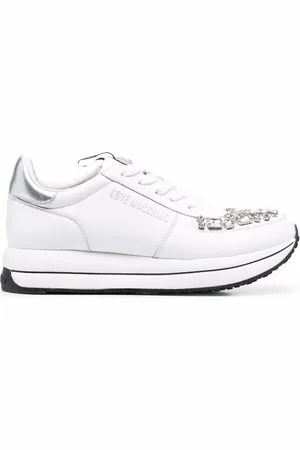 Moschino Gem-embellished lace-up trainers