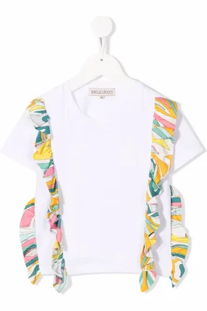 PUCCI Junior Ruffled-detail cotton T-shirt