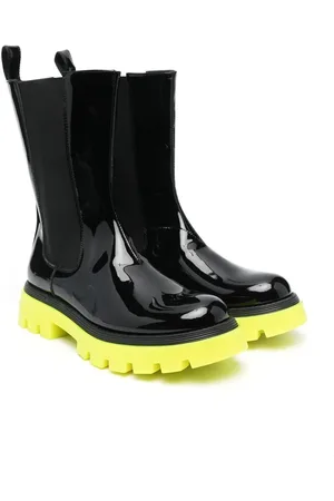 Balmain TEEN colourblock patent pull-on boots