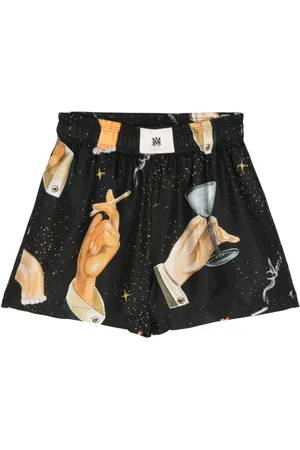 AMIRI Champagne silk shorts