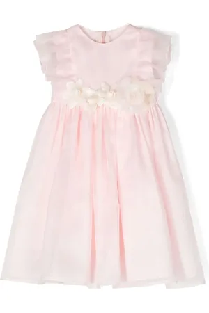 LA STUPENDERIA Floral-appliqué silk organza dress