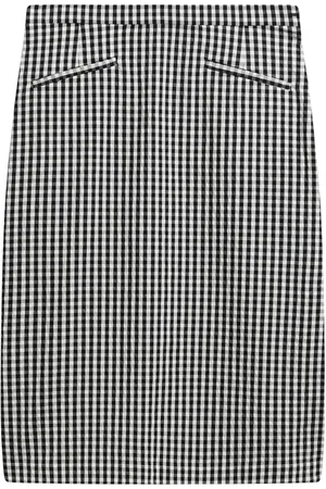 AGNÈS B. Gingham cotton-blend midi skirt