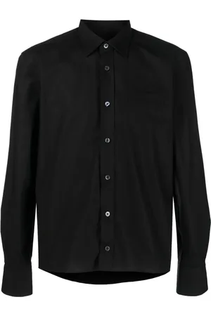 RAF SIMONS Logo-patch long-sleeve cotton shirt