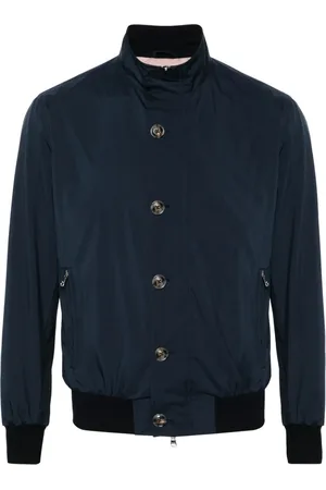 BARBA Mock-neck button-down bomber jacket