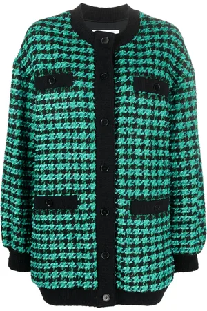 Msgm Houndstooth-pattern tweed cardi-coat