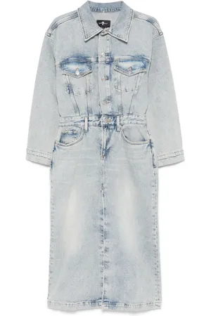 7 for all Mankind Denim midi dress