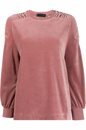 Alberta Ferretti Chenille gathered-trim sweatshirt