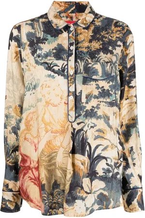 F.R.S For Restless Sleepers Pattered-jacquard half-button shirt