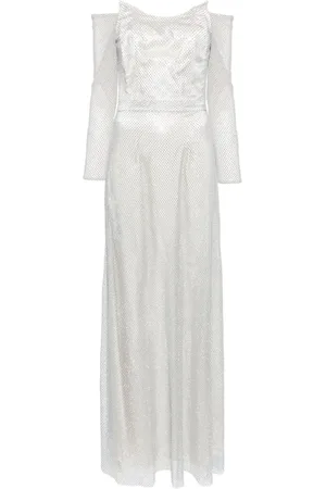 Bazza Alzouman Rhinestone-embellished off-shoulder gown