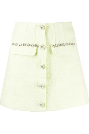 Self-Portrait High-waisted bouclé miniskirt