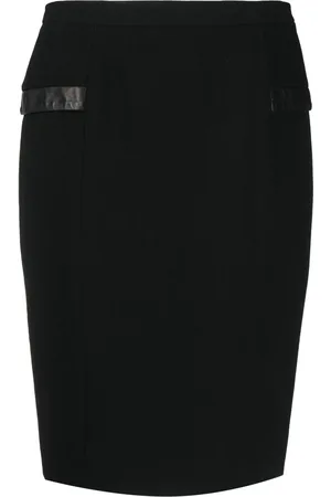Dior 2010s leather trim pencil skirt