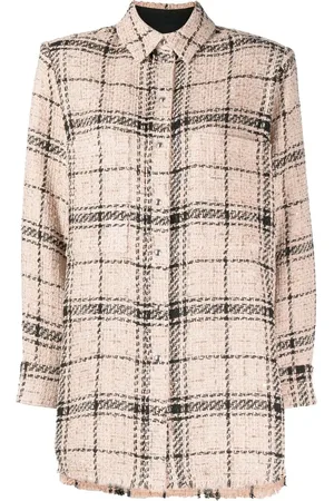 IRO Check-print bouclé shirt