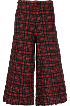 DANIELA GREGIS Tartan wide-leg trousers
