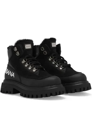 Dolce & Gabbana Logo-print leather ankle boots