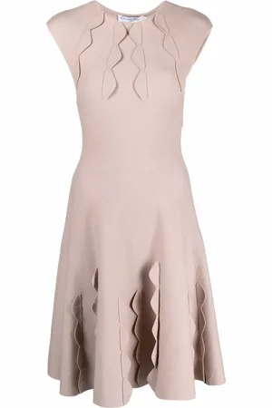 Dior 2000s scalloped detailing flared knitted-dress