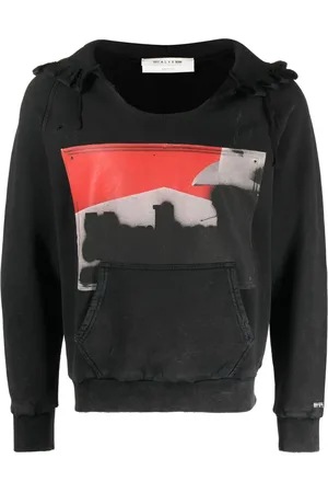 1017 ALYX 9SM Illustration-print distressed hoodie