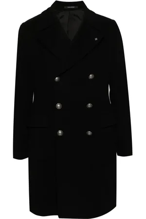 TAGLIATORE Logo-brooch coat