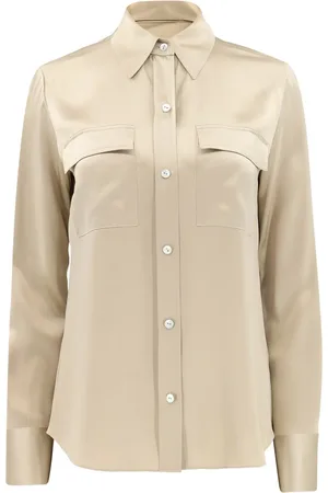 Vince Spread-collar silk shirt