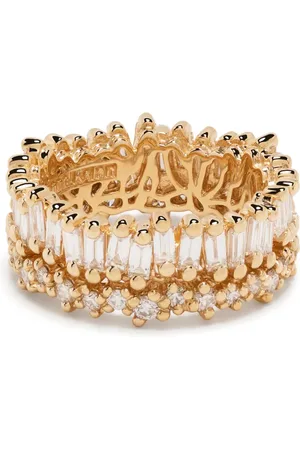 Suzanne Kalan 18kt yellow Short Stack diamond eternity ring