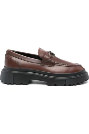 Hogan H619 logo-plaque leather loafers
