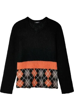 UNDERCOVER Geometric-pattern crew-neck jumper