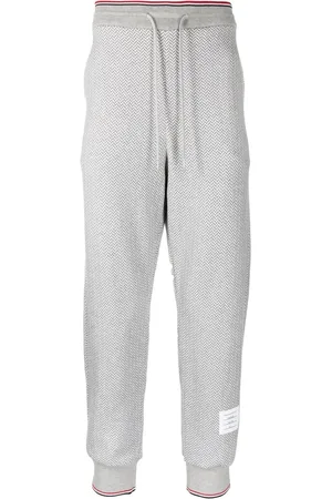 Thom Browne Herringbone-pattern logo-patch track pants