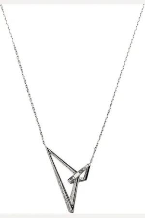 STEPHEN WEBSTER 18kt white gold Vertigo Obtuse diamond pendant necklace