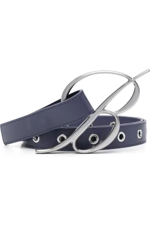 BLUMARINE Logo-buckle leather belt