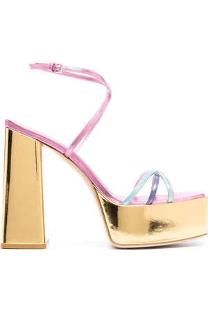 HAUS OF HONEY 135mm metallic platform sandals