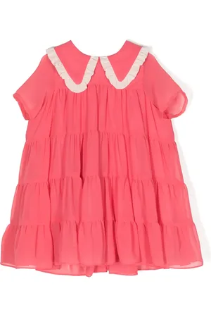 HUCKLEBONES LONDON Ruffle-detail chiffon midi dress