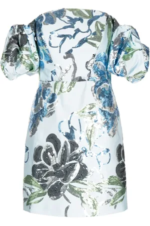 Marchesa Notte Sequin-embellishment dress