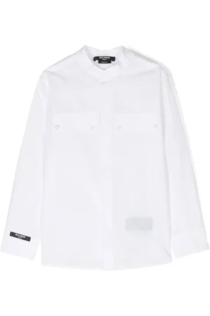 Balmain Logo-patch long-sleeve shirt