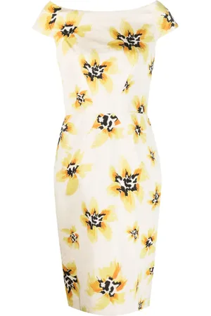 Dior 2010s floral boat neck silk dress