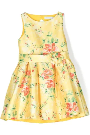 Abel & Lula Floral-appliqué pleated dress