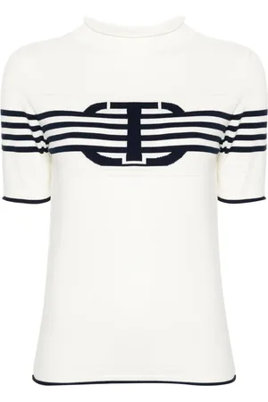Twin-Set Stripe-detail knitted T-shirt