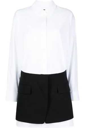 JUUN.J Long-sleeve panelled shirtdress