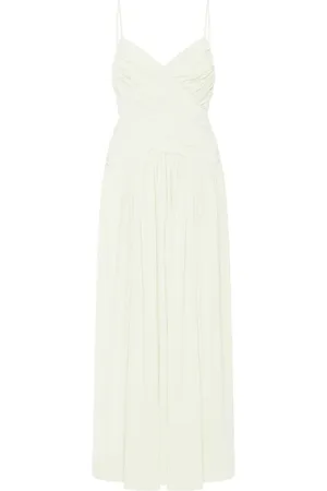 ROSETTA GETTY Ruched slip midi dress