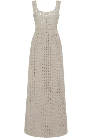 ROSETTA GETTY Crochet-knit midi dress