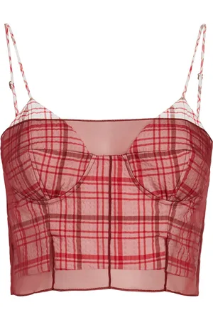 Rosie Assoulin I Sheer Right Through You plaid bustier